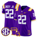 Men's LSU Tigers 2025 Louisiana Patch Vapor Limited Jersey - All Stitched - Purple, John Emery Jr.