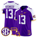 Men's LSU Tigers 2025 Louisiana Patch Vapor Limited Jersey - All Stitched - Purple Alternate, Garrett Nussmeier