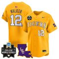 Men's LSU Tigers 2025 World Series Vapor Premier Limited Jersey - All Stitched - Gold, Todd Walker