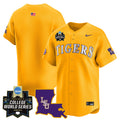 Men's LSU Tigers 2025 World Series Vapor Premier Limited Jersey - All Stitched - Gold, Team