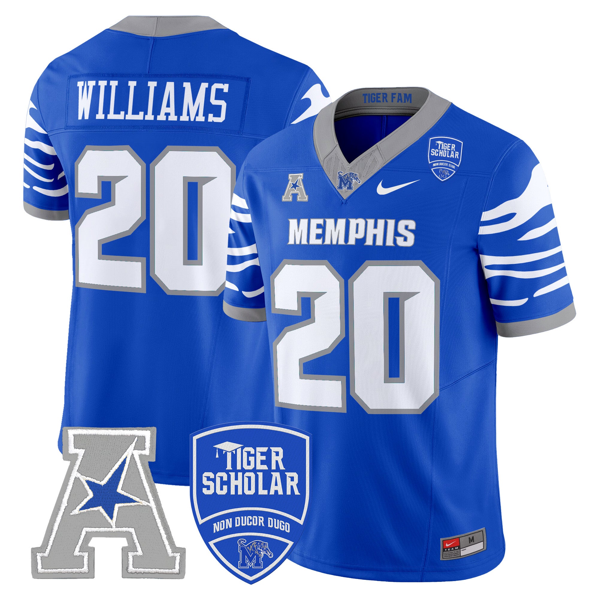 Men's Memphis Tigers 2024 Vapor Limited Jersey - All Stitched - Royal, DeAngelo Williams