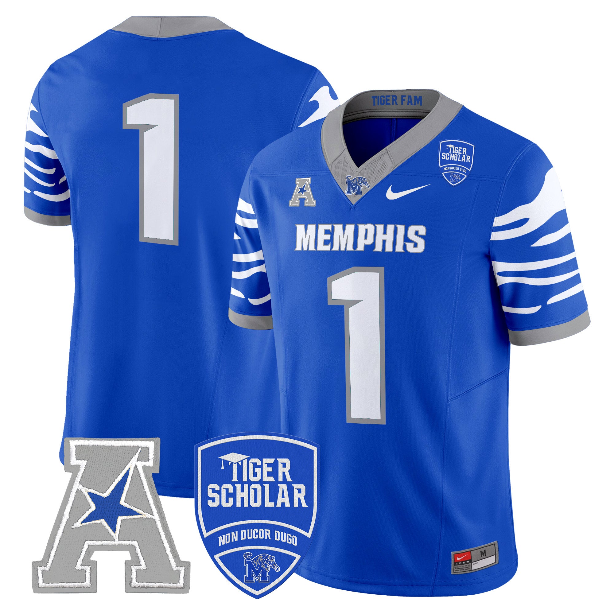 Men's Memphis Tigers 2024 Vapor Limited Jersey - All Stitched - Royal, #1 Team