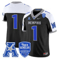 Men's Memphis Tigers 2024 Vapor Limited Jersey - All Stitched - Black Alternate, #1 Team