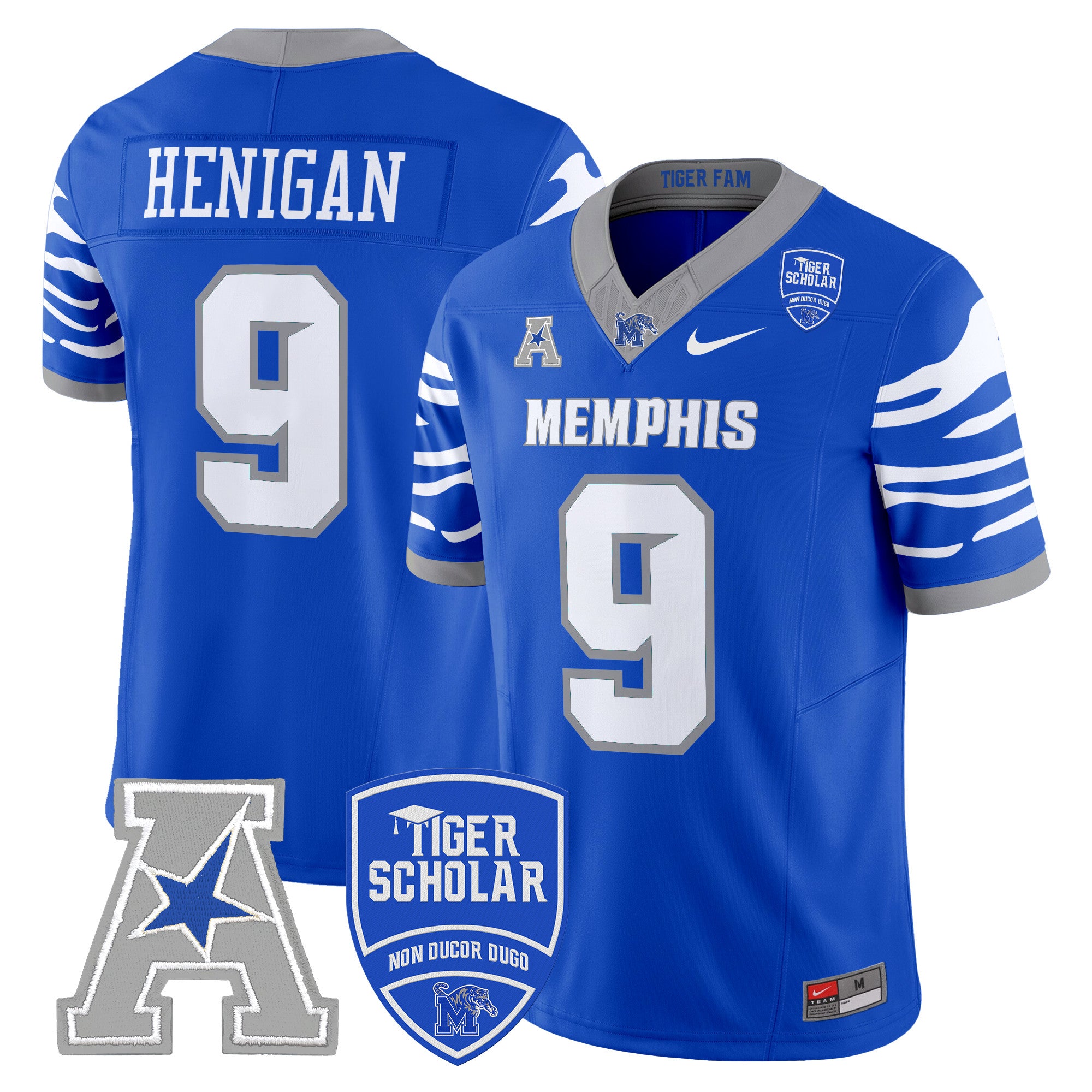 Men's Memphis Tigers 2024 Vapor Limited Jersey - All Stitched - Royal, Seth Henigan