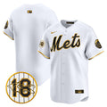 Men's Mets Darryl Strawberry Patch Vapor Premier Limited Jersey - All Stitched - White Gold, Team