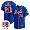 Men's Mets Darryl Strawberry Patch Vapor Premier Limited Jersey - All Stitched - Royal, Pete Alonso