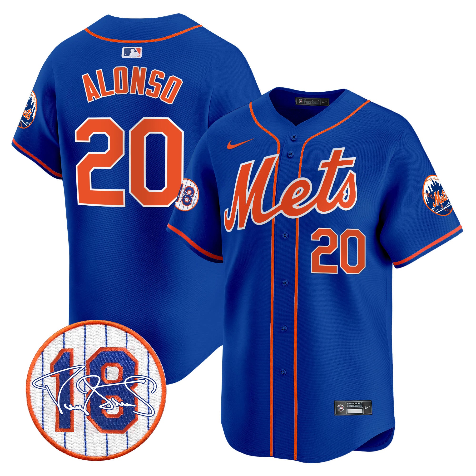 Men's Mets Darryl Strawberry Patch Vapor Premier Limited Jersey - All Stitched - Royal, Pete Alonso