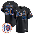 Men's Mets Darryl Strawberry Patch Vapor Premier Limited Jersey - All Stitched - Black, Pete Alonso