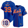 Men's Mets Darryl Strawberry Patch Vapor Premier Limited Jersey - All Stitched - Royal, Edwin Díaz