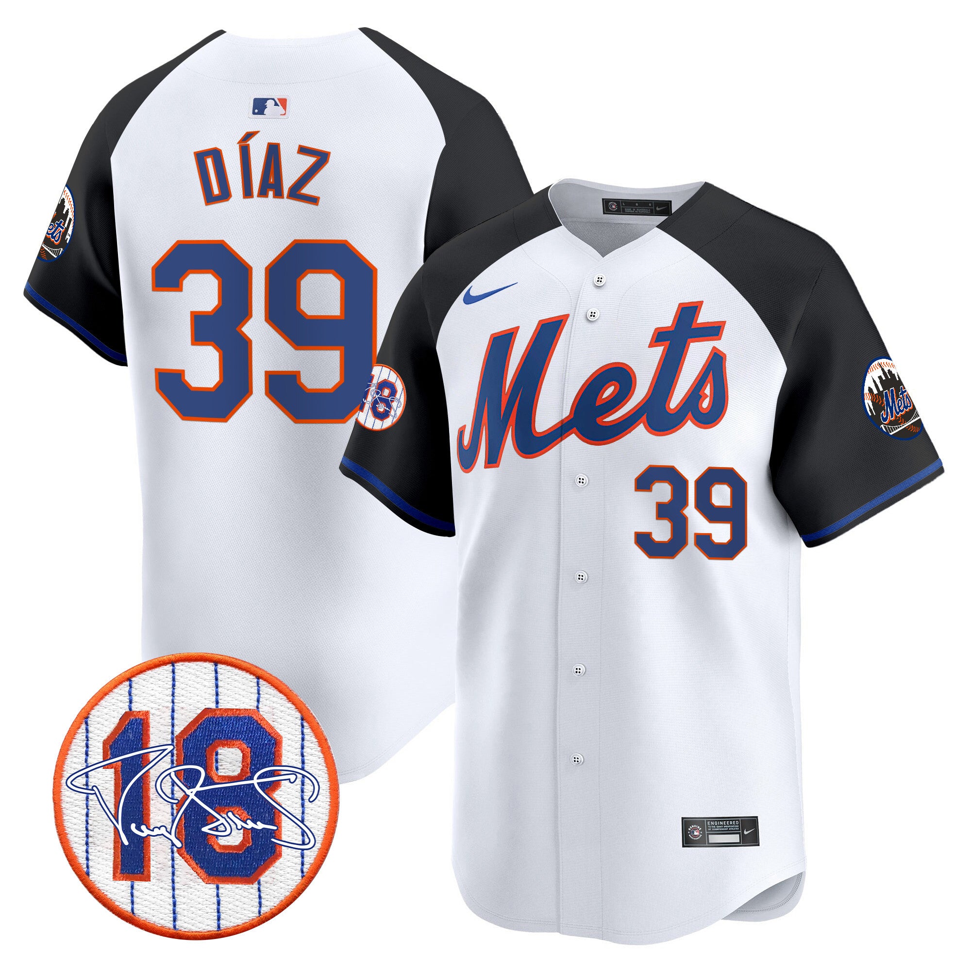 Men's Mets Darryl Strawberry Patch Vapor Premier Limited Jersey - All Stitched - Alternate, Edwin Díaz