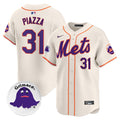 Men's Mets Grimace Vapor Premier Limited Jersey - All Stitched - Cream, Mike Piazza