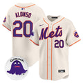 Men's Mets Grimace Vapor Premier Limited Jersey - All Stitched - Cream, Pete Alonso