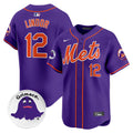 Men's Mets Grimace Vapor Premier Limited Jersey - All Stitched - Purple, Francisco Lindor