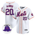 Men's Mets Grimace Vapor Premier Limited Jersey - All Stitched - White, Pete Alonso