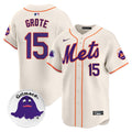 Men's Mets Grimace Vapor Premier Limited Jersey - All Stitched - Cream, Jerry Grote