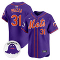 Men's Mets Grimace Vapor Premier Limited Jersey - All Stitched - Purple, Mike Piazza