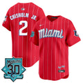 Men's Miami Marlins 30 Seasons Anniversary Patch Vapor Premier Limited Jersey - All Stitched - City Connect, Jazz Chisholm Jr.