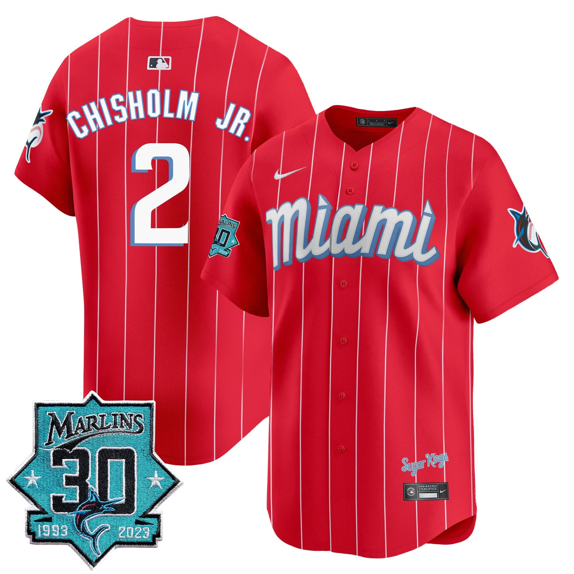 Men's Miami Marlins 30 Seasons Anniversary Patch Vapor Premier Limited Jersey - All Stitched - City Connect, Jazz Chisholm Jr.