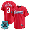 Men's Miami Marlins 30 Seasons Anniversary Patch Vapor Premier Limited Jersey - All Stitched - City Connect, Luis Arraez