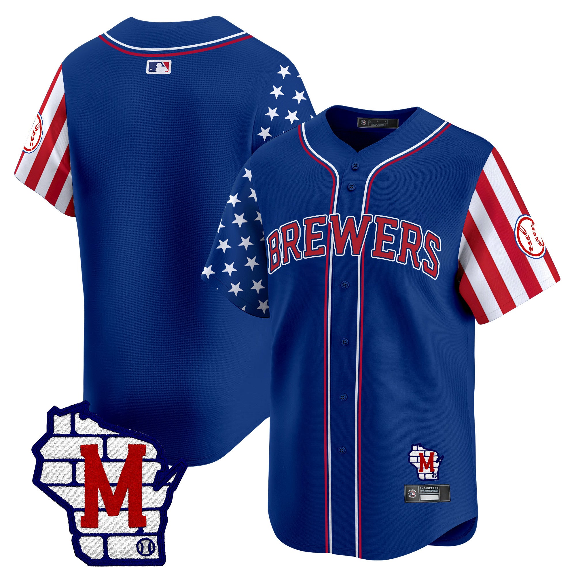 Men's Milwaukee Brewers 2025 Independence Day Vapor Premier Limited Jersey - All Stitched - Royal, Team