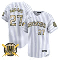 Men's Milwaukee Brewers Armed Forces Day Vapor Premier Limited Jersey - All Stitched - Pinstripe, Willy Adames