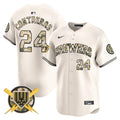 Men's Milwaukee Brewers Armed Forces Day Vapor Premier Limited Jersey - All Stitched - Cream, William Contreras