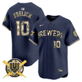 Men's Milwaukee Brewers Armed Forces Day Vapor Premier Limited Jersey - All Stitched - Navy, Sal Frelick