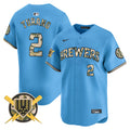 Men's Milwaukee Brewers Armed Forces Day Vapor Premier Limited Jersey - All Stitched - Blue, Brice Turang