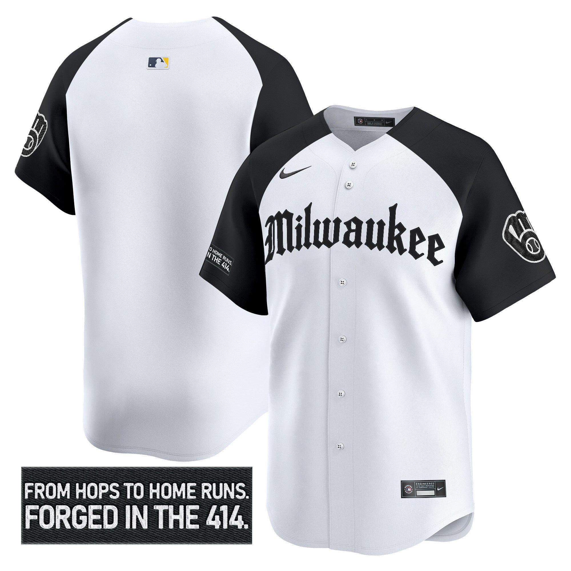 Men's Milwaukee Brewers 'Gothic 414 Shadows Edition' Vapor Premier Limited Jersey - All Stitched - Alternate, Team