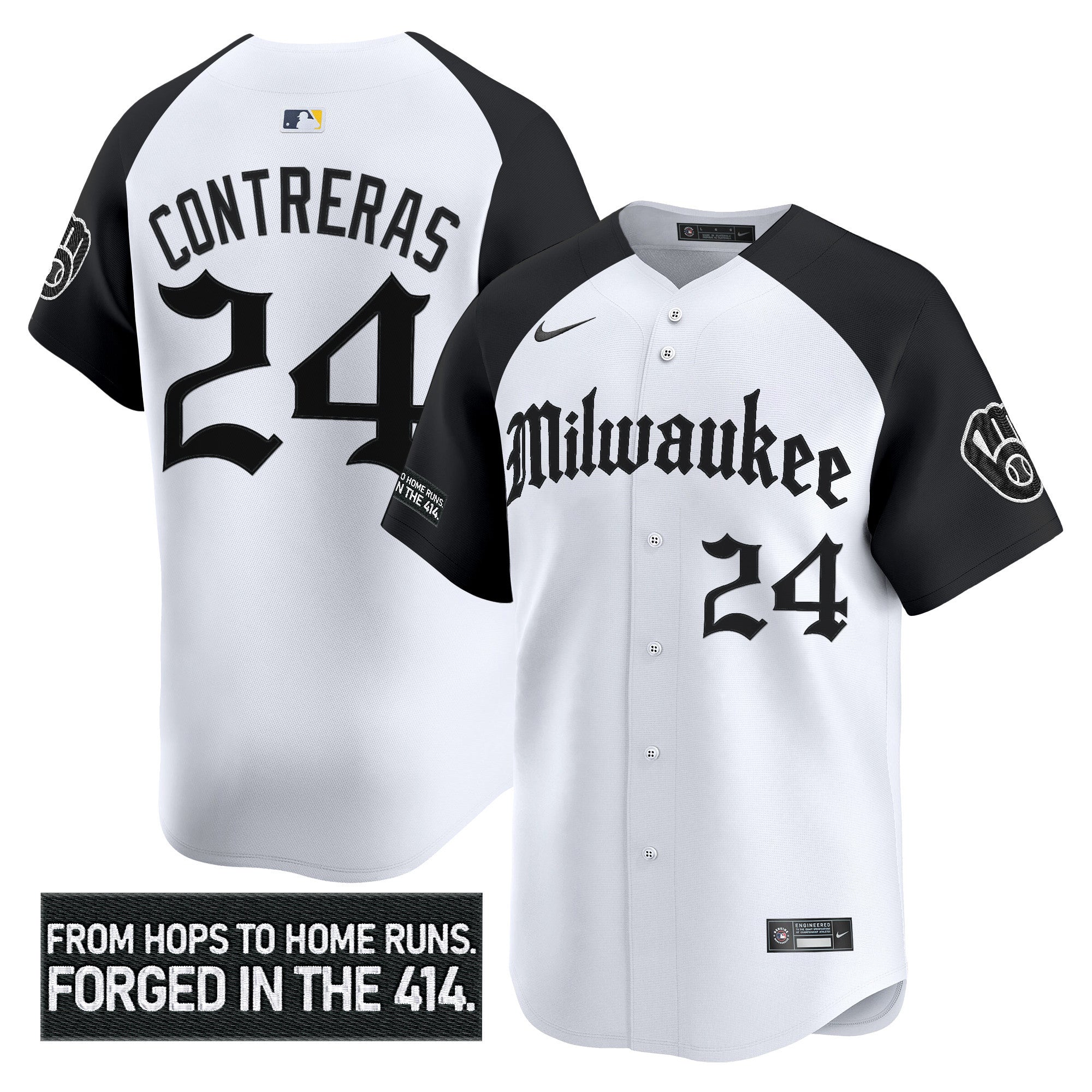 Men's Milwaukee Brewers 'Gothic 414 Shadows Edition' Vapor Premier Limited Jersey - All Stitched - Alternate, William Contreras