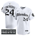 Men's Milwaukee Brewers 'Gothic 414 Shadows Edition' Vapor Premier Limited Jersey - All Stitched - White, William Contreras