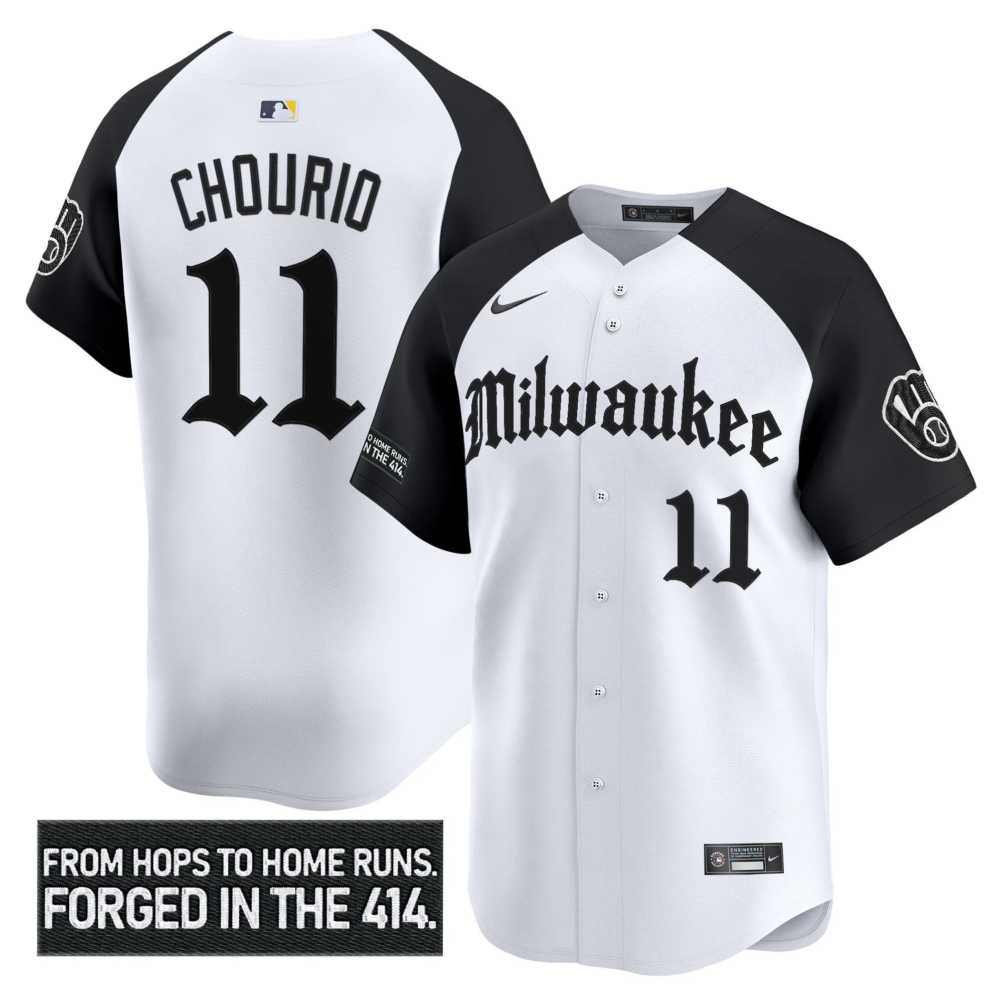 Men's Milwaukee Brewers 'Gothic 414 Shadows Edition' Vapor Premier Limited Jersey - All Stitched - Alternate, Jackson Chourio