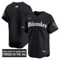 Men's Milwaukee Brewers 'Gothic 414 Shadows Edition' Vapor Premier Limited Jersey - All Stitched - Black, Team