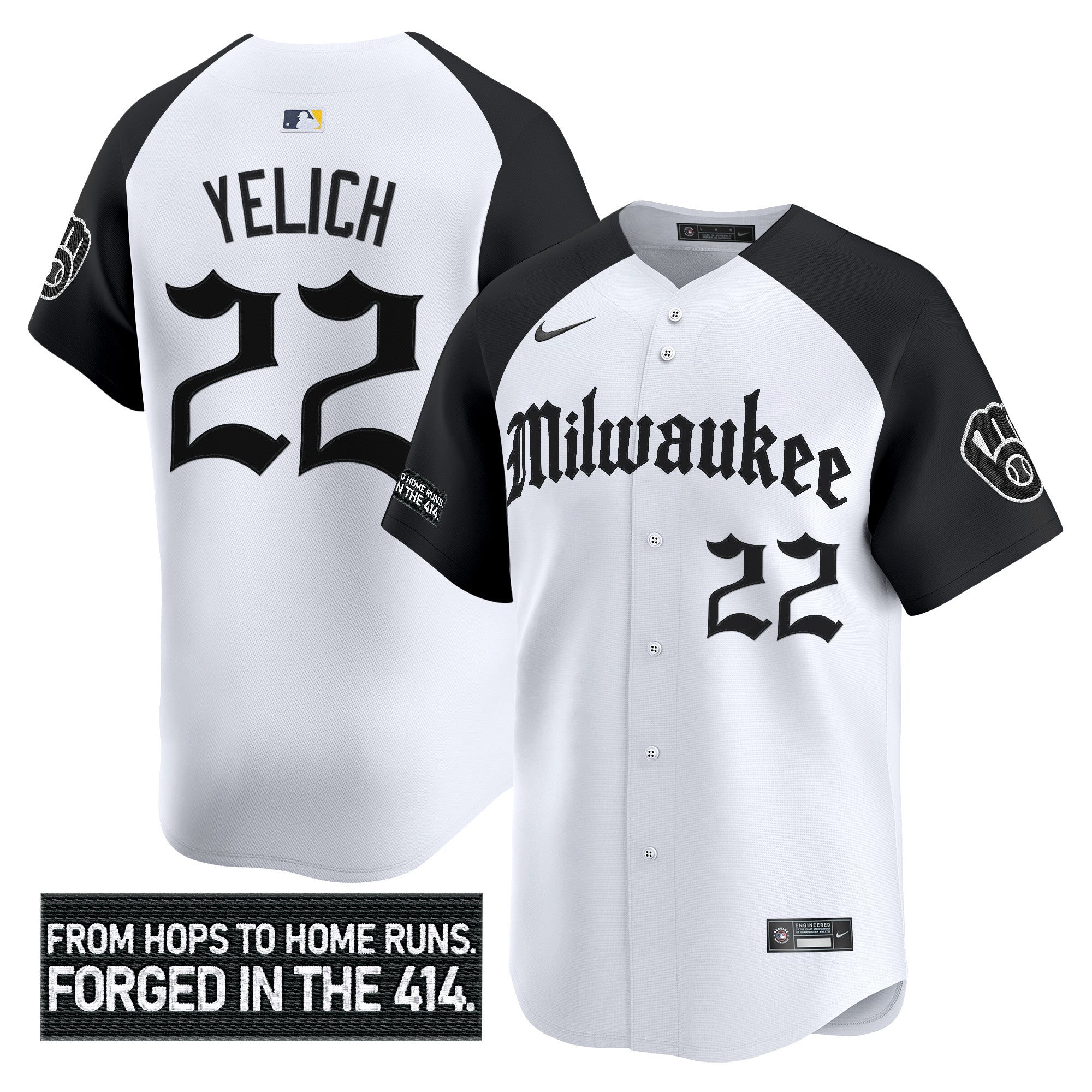 Men's Milwaukee Brewers 'Gothic 414 Shadows Edition' Vapor Premier Limited Jersey - All Stitched - Alternate, Christian Yelich