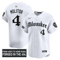 Men's Milwaukee Brewers 'Gothic 414 Shadows Edition' Vapor Premier Limited Jersey - All Stitched - White, Paul Molitor
