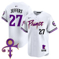 Men's Minnesota Twins Prince Patch Vapor Premier Limited Jersey V2 - All Stitched - White, Ryan Jeffers