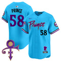 Men's Minnesota Twins Prince Patch Vapor Premier Limited Jersey V2 - All Stitched - Light Blue, Prince 1958