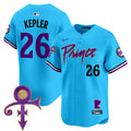 Men's Minnesota Twins Prince Patch Vapor Premier Limited Jersey V2 - All Stitched - Light Blue, Max Kepler