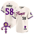 Men's Minnesota Twins Prince Patch Vapor Premier Limited Jersey V2 - All Stitched - Cream, Prince 1958