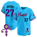 Men's Minnesota Twins Prince Patch Vapor Premier Limited Jersey V2 - All Stitched - Light Blue, Ryan Jeffers