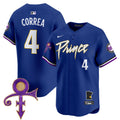 Men's Minnesota Twins Prince Patch Vapor Premier Limited Jersey V2 - All Stitched - Royal, Carlos Correa