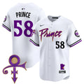 Men's Minnesota Twins Prince Patch Vapor Premier Limited Jersey V2 - All Stitched - White, Prince 1958