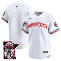 Men's Minnesota Twins Shaking Hands Patch Vapor Premier Limited Jersey - All Stitched - White, Team