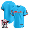 Men's Minnesota Twins Shaking Hands Patch Vapor Premier Limited Jersey - All Stitched - Light Blue, Team