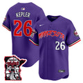 Men's Minnesota Twins Shaking Hands Patch Vapor Premier Limited Jersey - All Stitched - Purple, Max Kepler