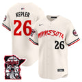 Men's Minnesota Twins Shaking Hands Patch Vapor Premier Limited Jersey - All Stitched - Cream, Max Kepler