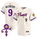 Men's Minnesota Vikings Prince Patch Vapor Premier Limited Jersey - All Stitched - Cream, J.J. McCarthy