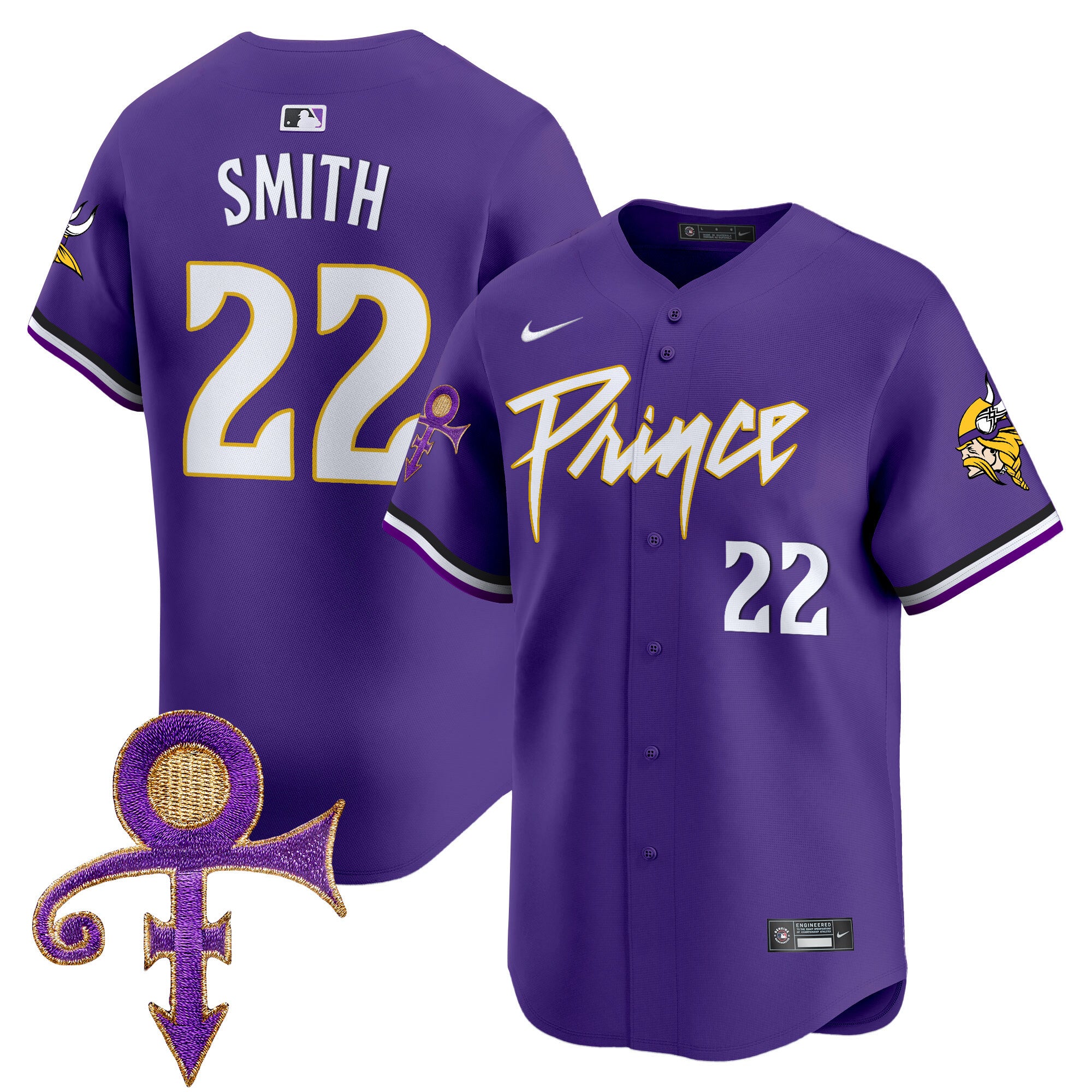 Men's Minnesota Vikings Prince Patch Vapor Premier Limited Jersey - All Stitched - Purple, Harrison Smith