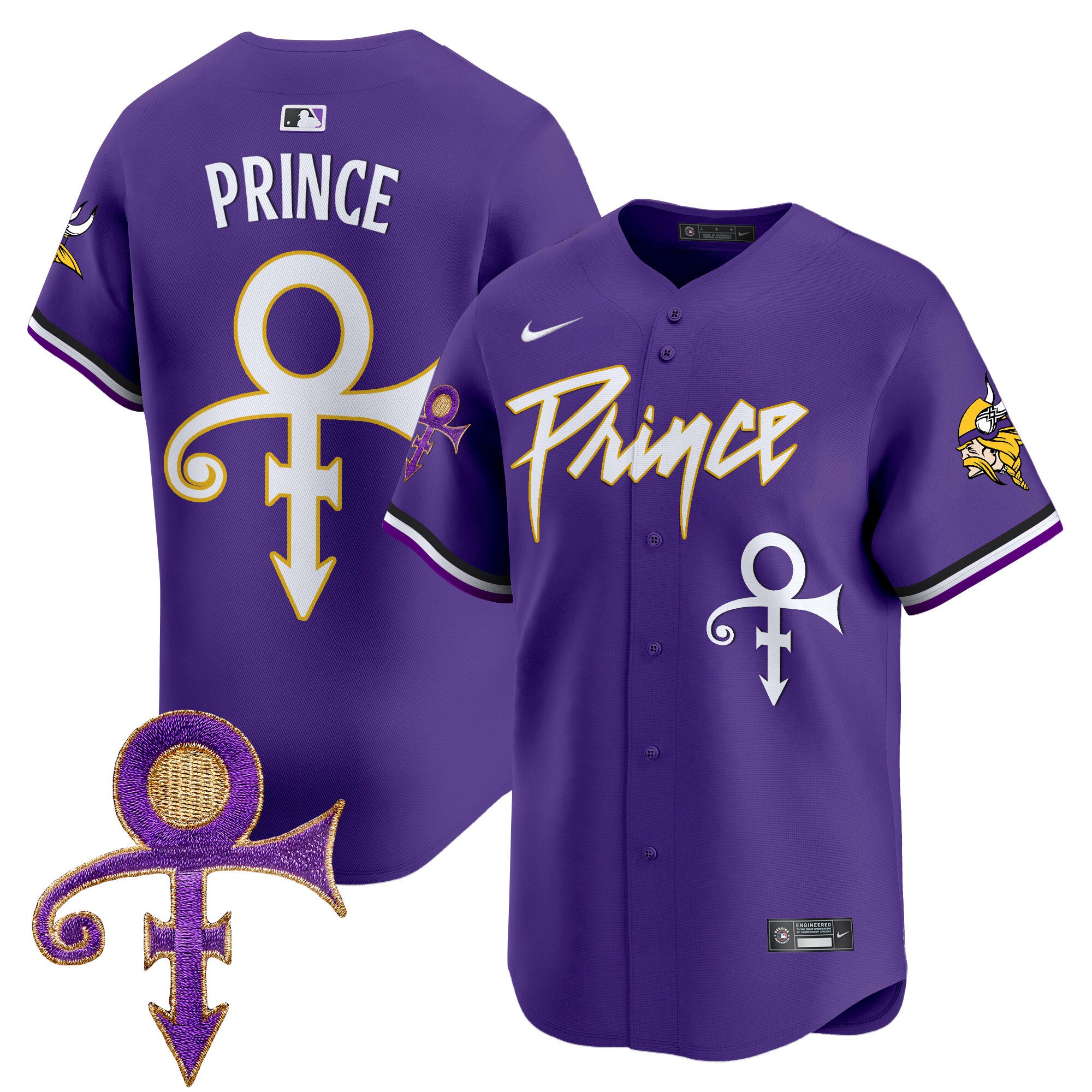 Men's Minnesota Vikings Prince Patch Vapor Premier Limited Jersey - All Stitched - Purple, Prince