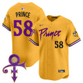 Men's Minnesota Vikings Prince Patch Vapor Premier Limited Jersey - All Stitched - Gold, Prince 1958